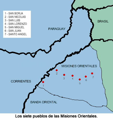 los siete pueblos de las misiones orientales